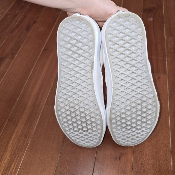 Vans Classic Slip-On Canvas Sneakers in White - Water Stained - Picture 5 of 9